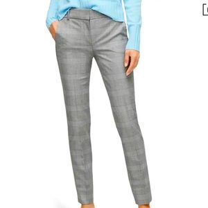 Jcrew cameron glen pants plaid black blue ivory sz 4